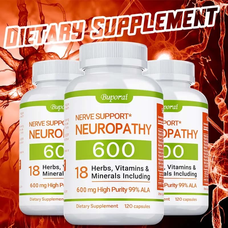 Support supplement for neuropathy 600 mg - Supports overall nerve health, relieves nervous pain and promotes energy production