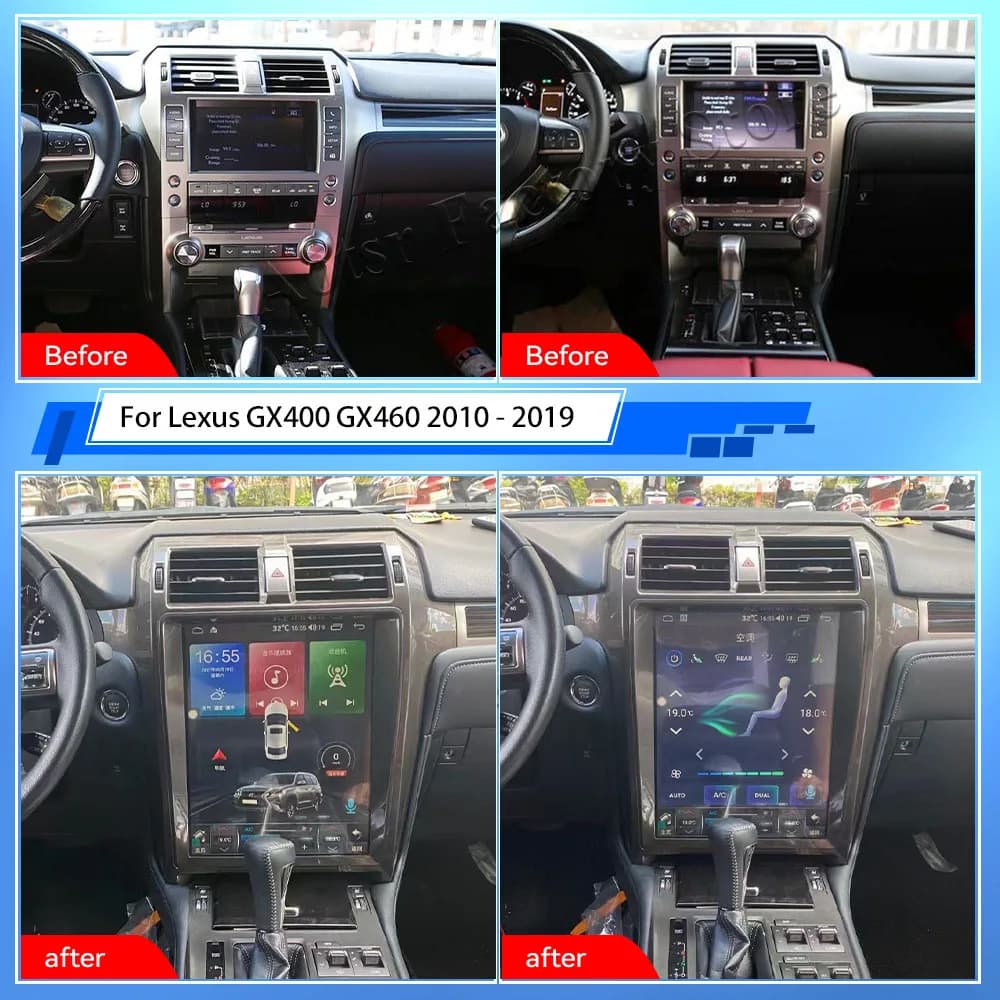 15.6" Vertical Screen For Lexus GX400 GX460 2010-2019 Car GPS Navi Audio Android 14.0 Multimedia Player Radio DSP Carplay 4G SIM