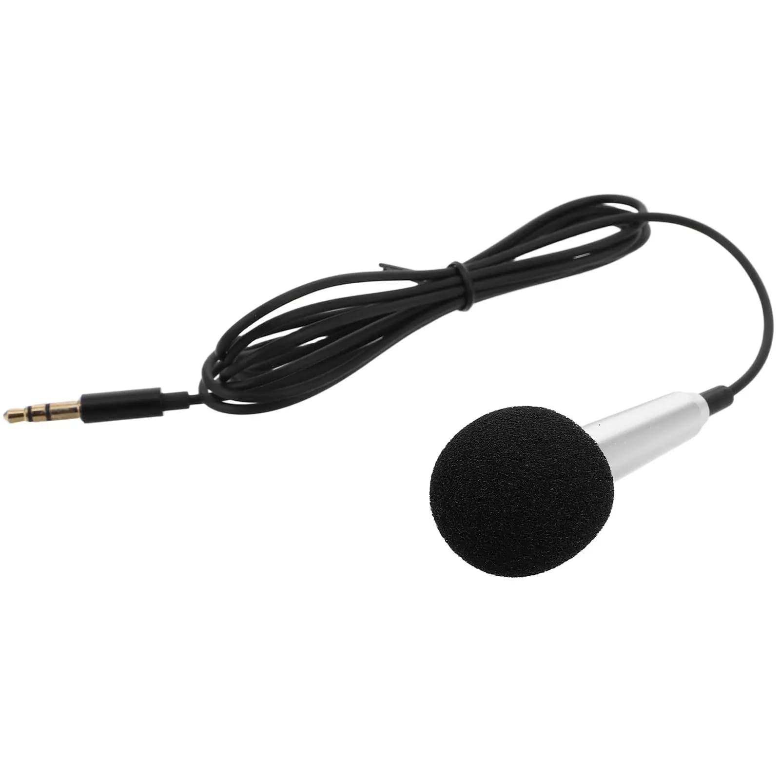 Mini Microfono in Metallo Argento per Smartphone, Microfono a Condensatore per Registrazione Musicale e Streaming Live, Accessorio Portatile per Telefono