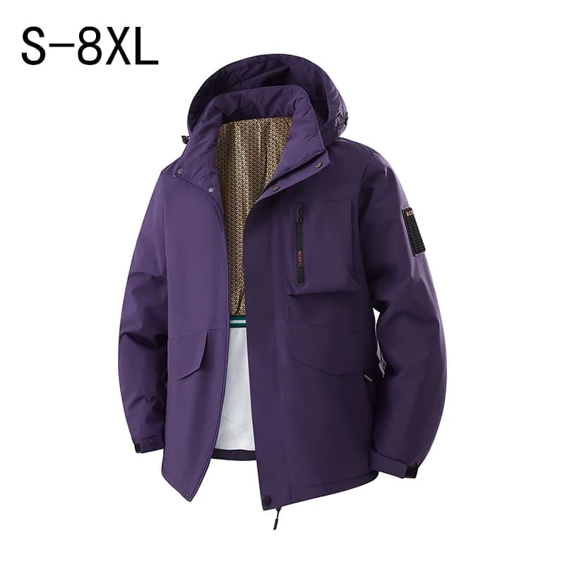 Keep warm in autumnMen's Waterproof Hiking Jackets Large Size Women Windproof Windbreaker Coat Breathable Fishing Camping Trekki