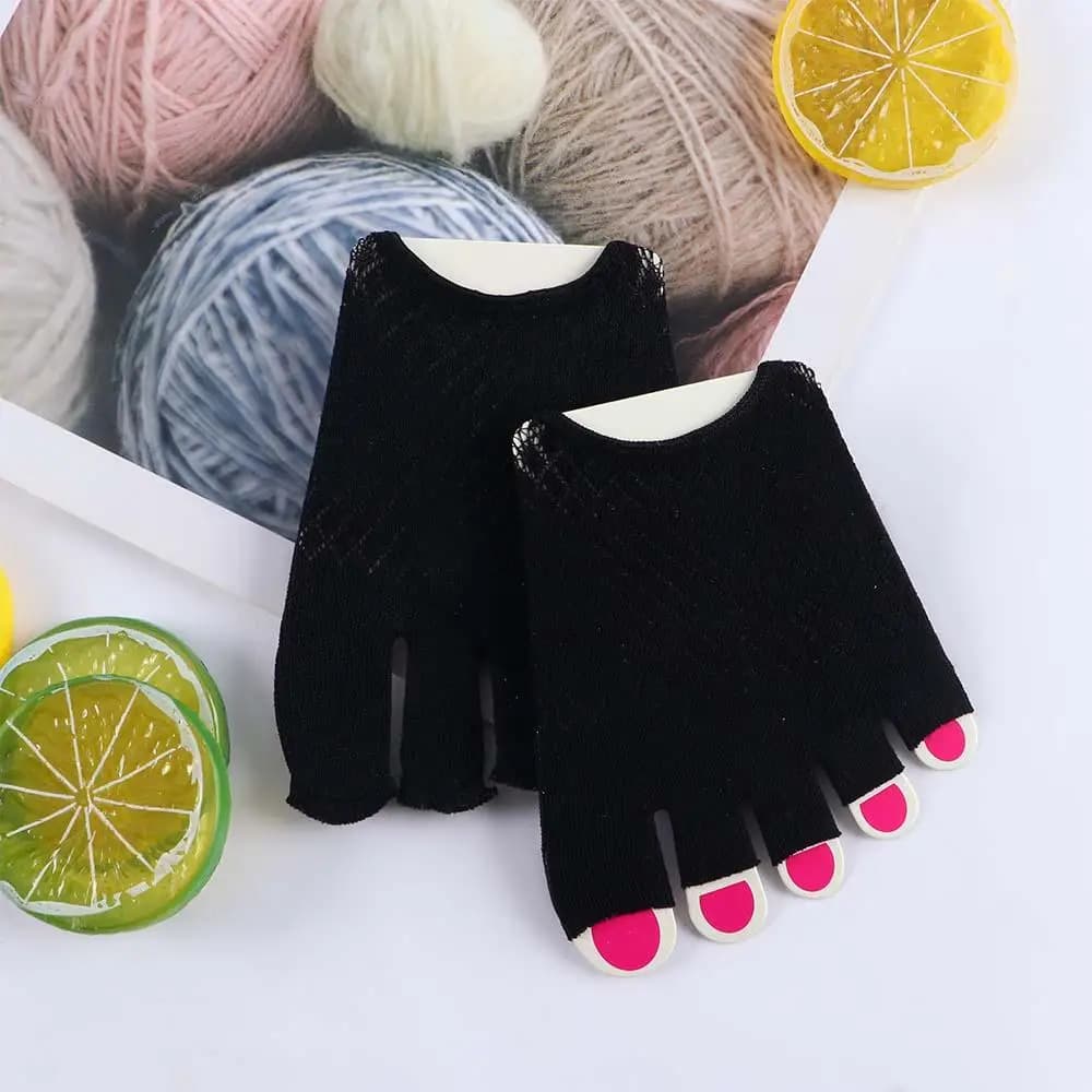 Invisible Thin Women Summer Non-slip Half Palm Socks Open Toe Socks Sock Slippers Cotton