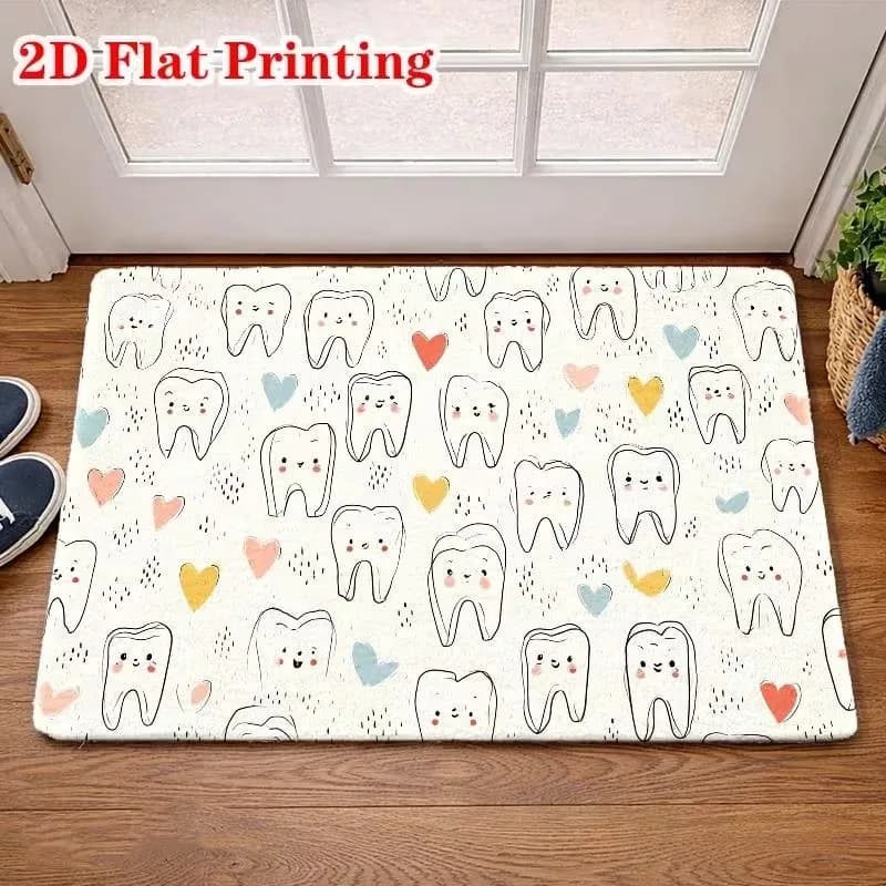 Funny I'm Silently Judging Your Teeth Doormat Non Slip Floor Mat for Dentist Home Office Decor