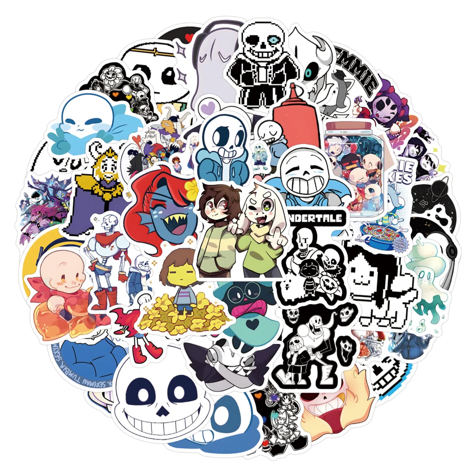 110 Pezzi Adesivi Undertale, Adesivi Cartoon per Giochi, Graffiti, Decorazioni Fai-da-Te per Telefoni e Quaderni