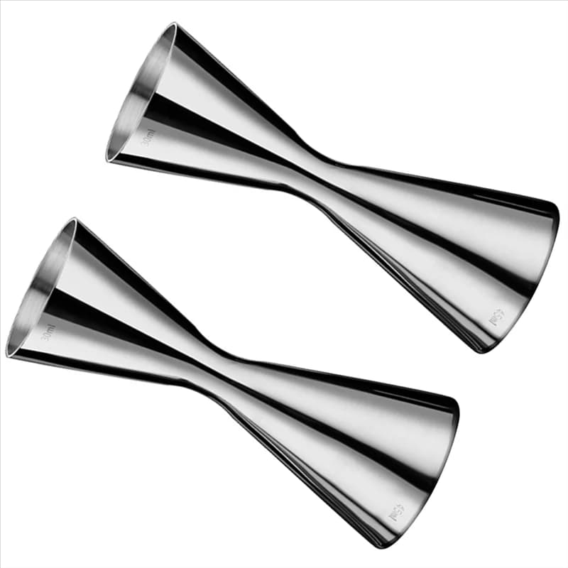 PORK-2X Misurino in acciaio inossidabile a doppia testa Bar Party Wine Cocktail Shaker Jigger 45 ml