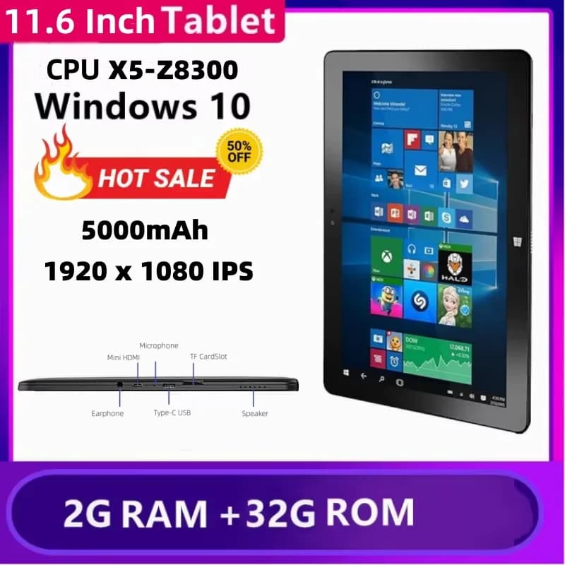 11.6 inch Intel Atom X5-Z8300 with mini HDMI 2 GB DDR RAM 32 GB ROM 5000 mAh NS-7100 Tablet PC