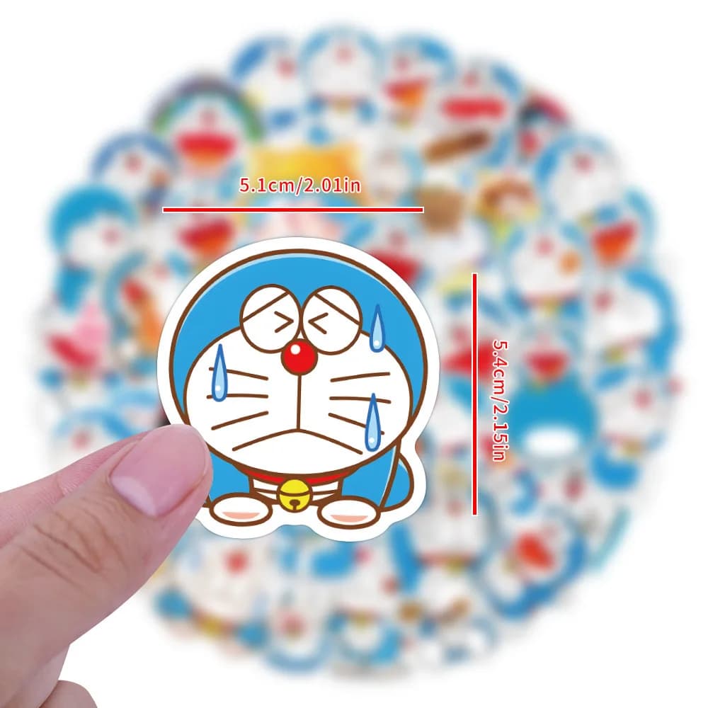 60PCS Robot Cat Doraemon Anime Graffiti Stickers Funny Cartoon Decal DIY Luggage Phone Helmet Guitar Scrapbook Classic Kid Toys