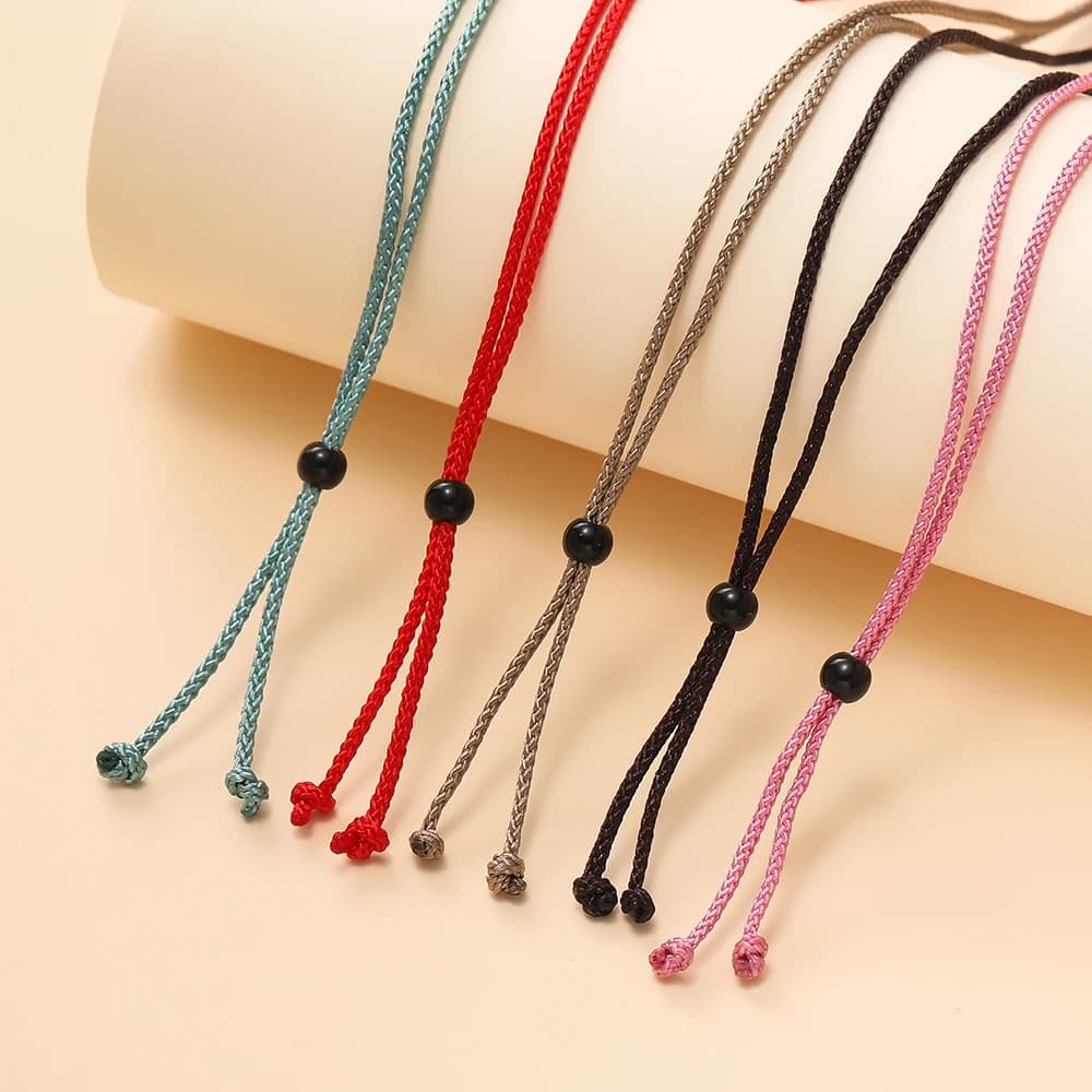 10 pezzi di poliestere intrecciato fatto a mano cordino rosso superiore collana di perline cordino regolabile collana intrecciata fai da te ciondolo che fa forniture