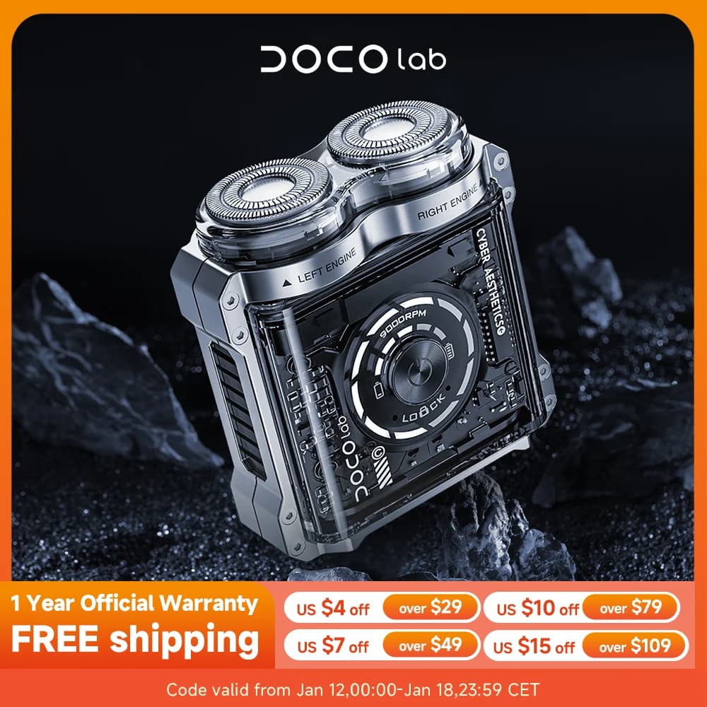 DOCOLAB Metal Electric Razor Mini Double Head Portable Magnetic Bearing Shaving Razor for Full Body Washing for Men
