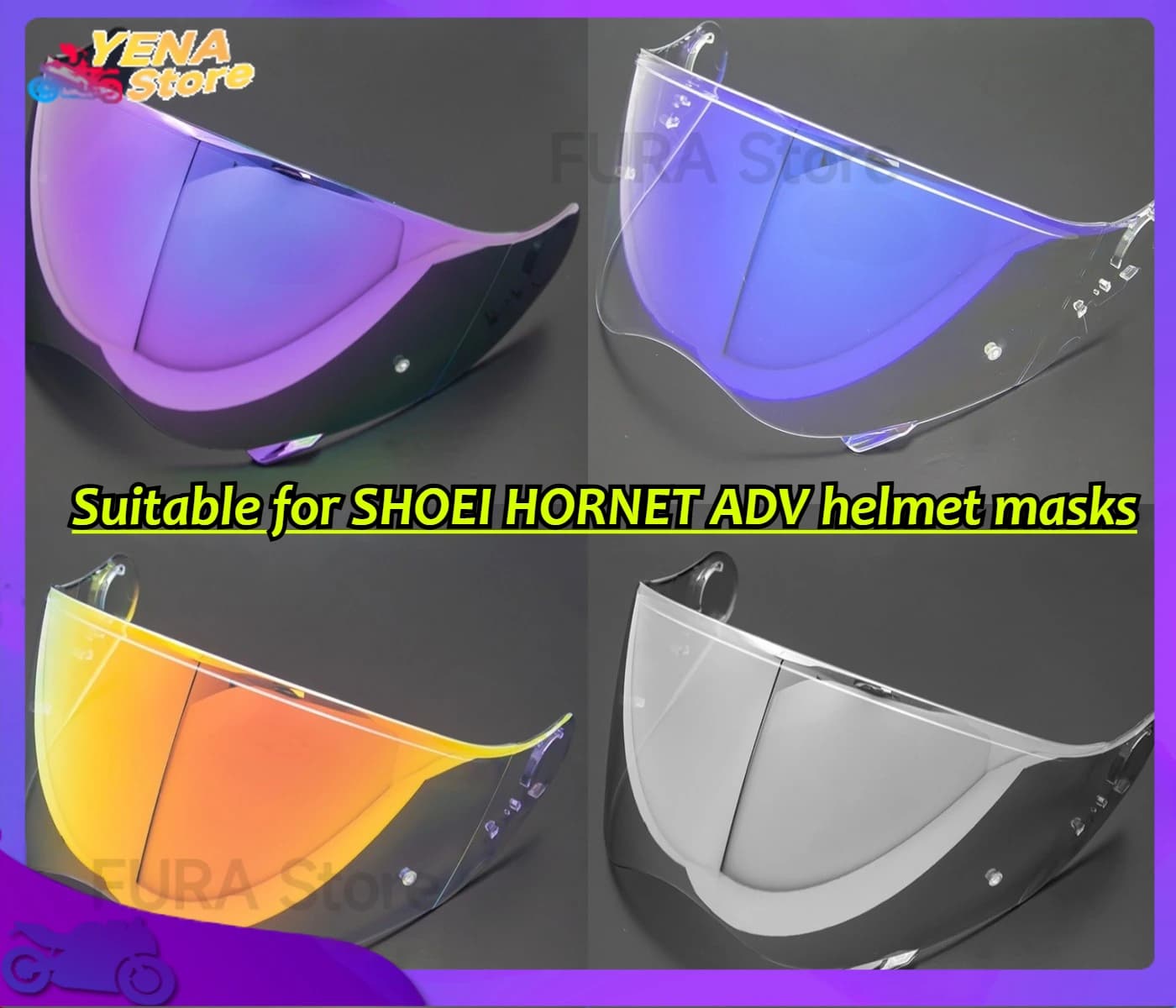 Adatto per maschere per casco SHOEI HORNET ADV, lenti per casco, parabrezza, parti, motocicli fuoristrada e auto da corsa