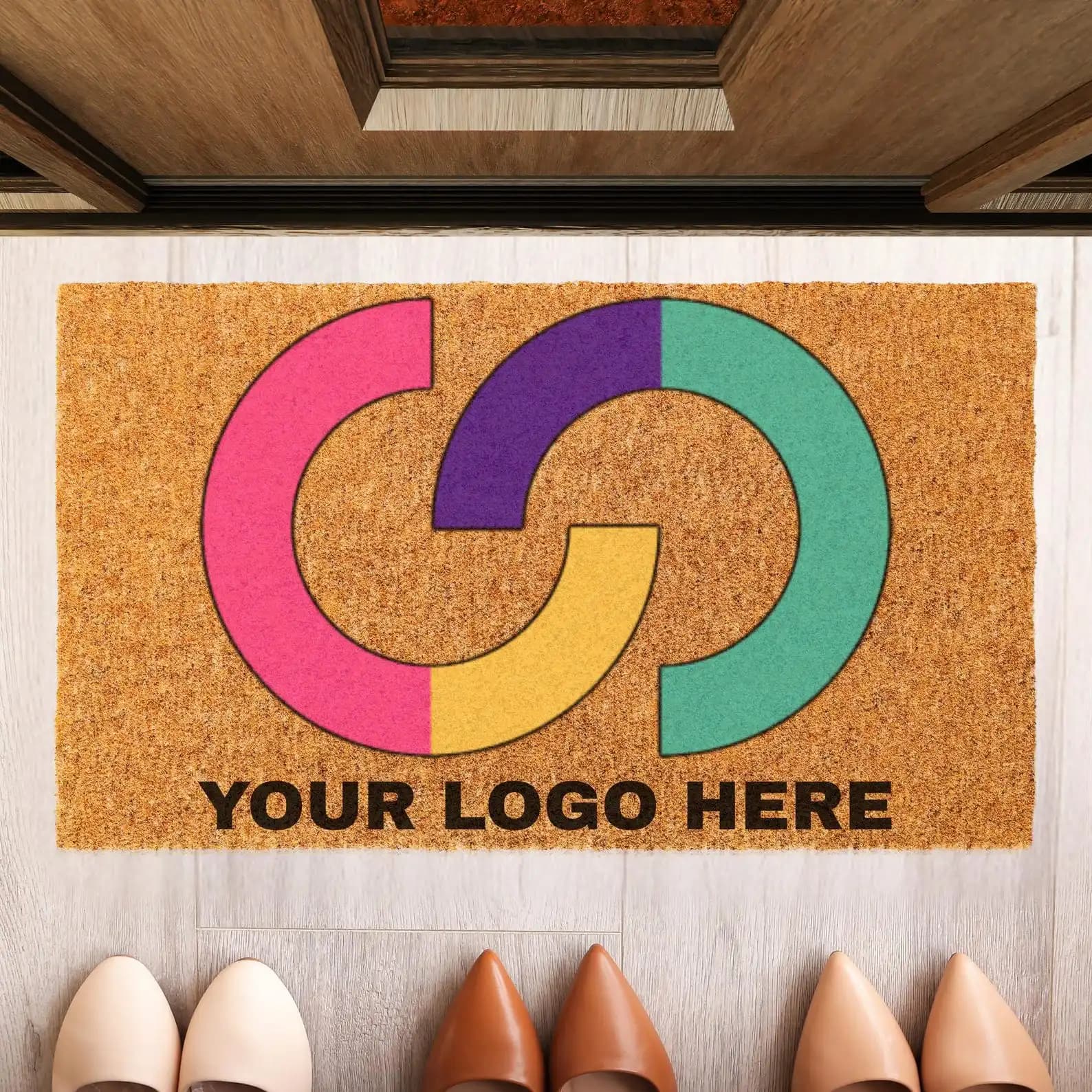 Tappeto d'ingresso personalizzato con il tuo logo, design personalizzato, tappeto di benvenuto colorato, logo aziendale, il tuo design, tappeto di benvenuto personalizzato con logo