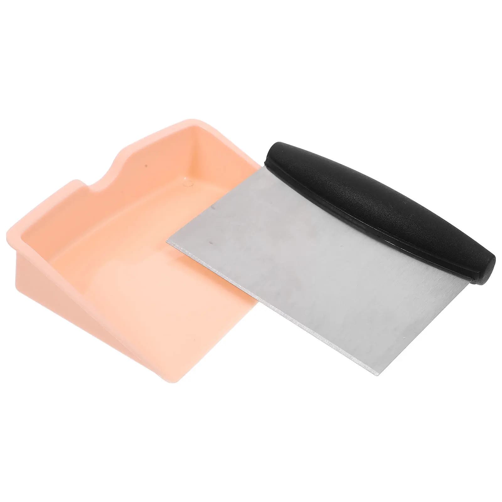 1Set Stainless Steel Dough Cutter with Holder Multipurpose Kitchen Scraper Tool for Baking Dough Pastry Pizza Cake Butter