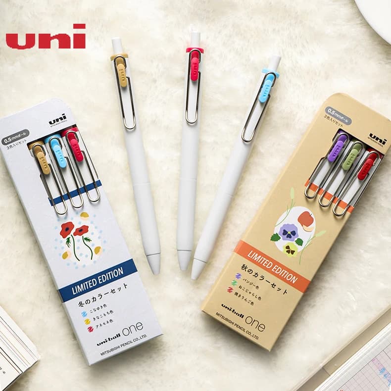 Giappone Mitsubishi UNI UMN-S autunno inverno edizione limitata Set Uniball One premere penna Gel ad asciugatura rapida penna Gel colore 0.5/0.38mm