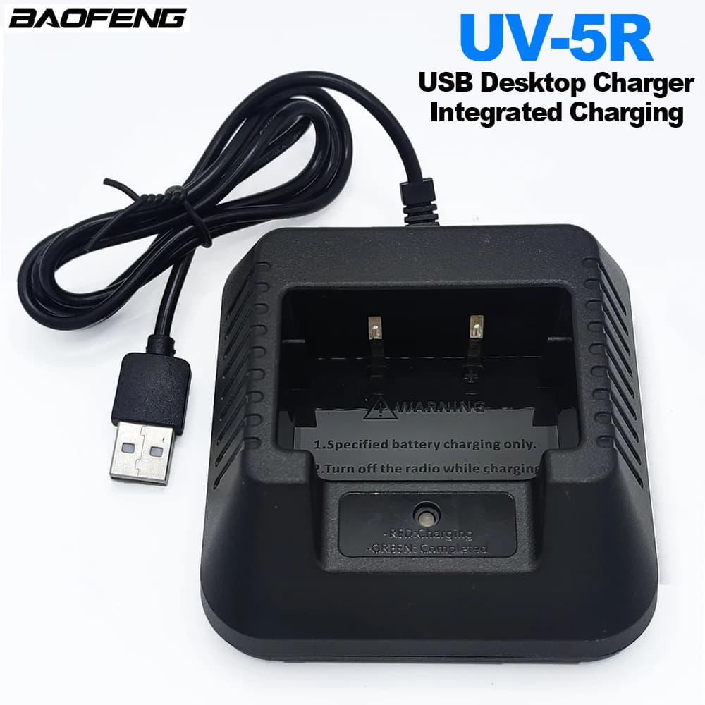 BAOFENG UV-5R Walkie Talkie Charger AD-CH5R caricatore da tavolo USB per BF-UV5R UV-5RA UV-5RE UV-5RT BF-F8 + F8HP ricarica integrata