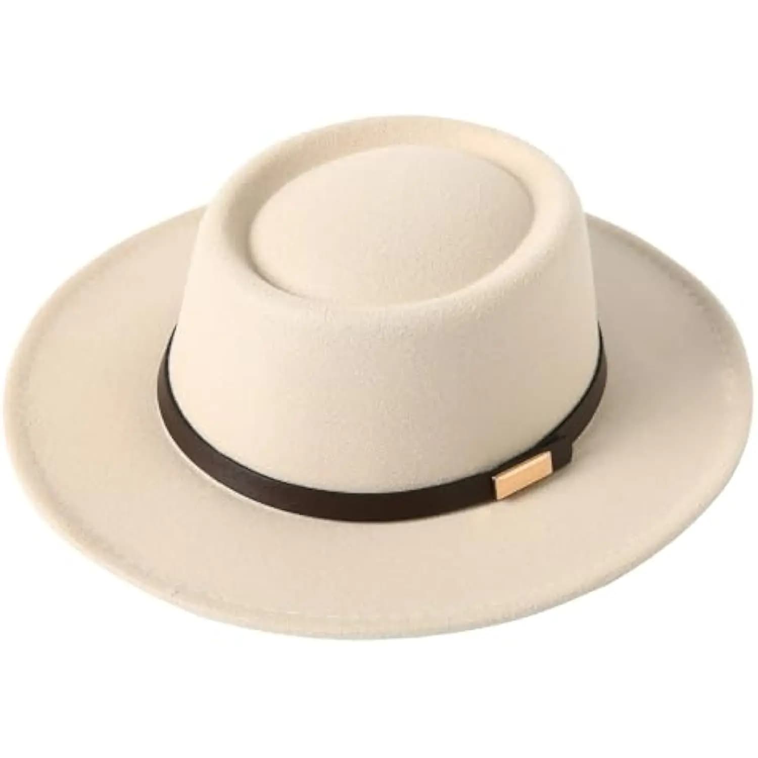 Cappello Fedora Vintage Mistdawn da Donna e Uomo, in Lana Calda a Tesa Larga, Stile Pork Pie, con Cintura, Cappello Panama in Feltro, Berretto Jazz