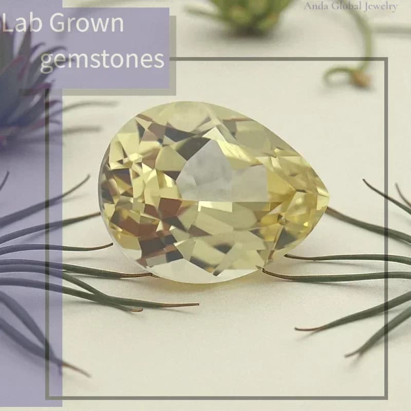 L-Top Lab Grown Sapphire Pear Cut Yellow Color Extremely Shiny Quality For DIY Ring Necklace Earrings With Certificate