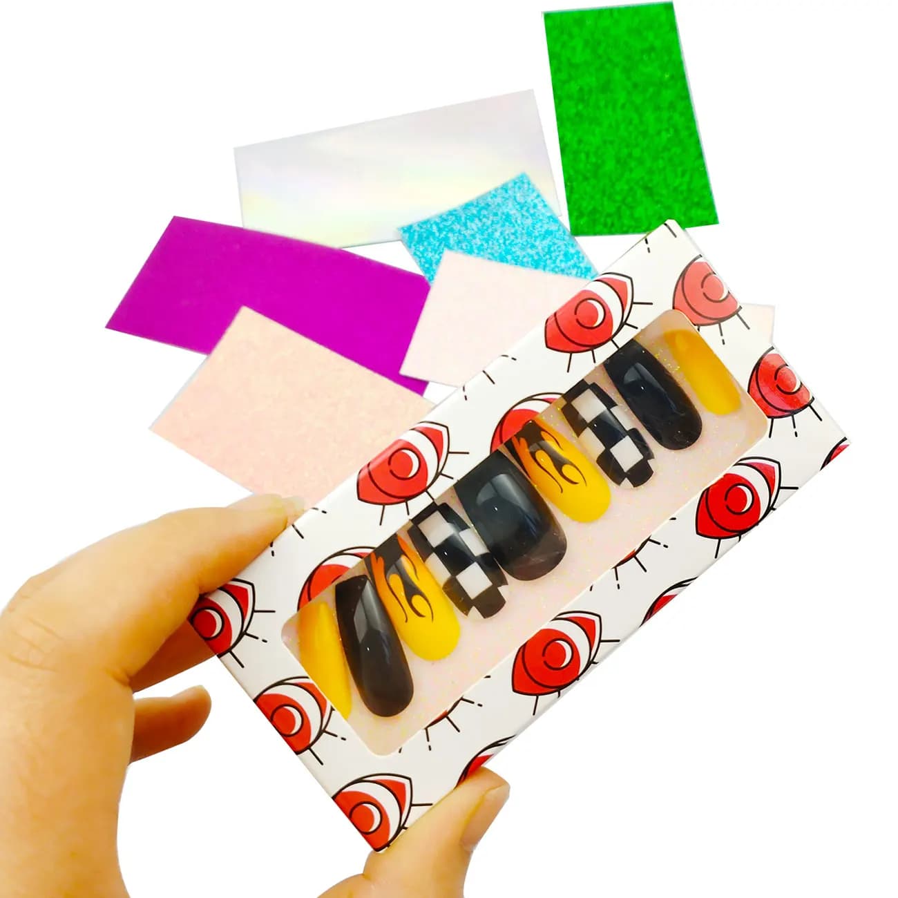Wholesale Empty Paper Packing Nail Boxes Custom Logo New Design 10/50 pieces press on nail packing box