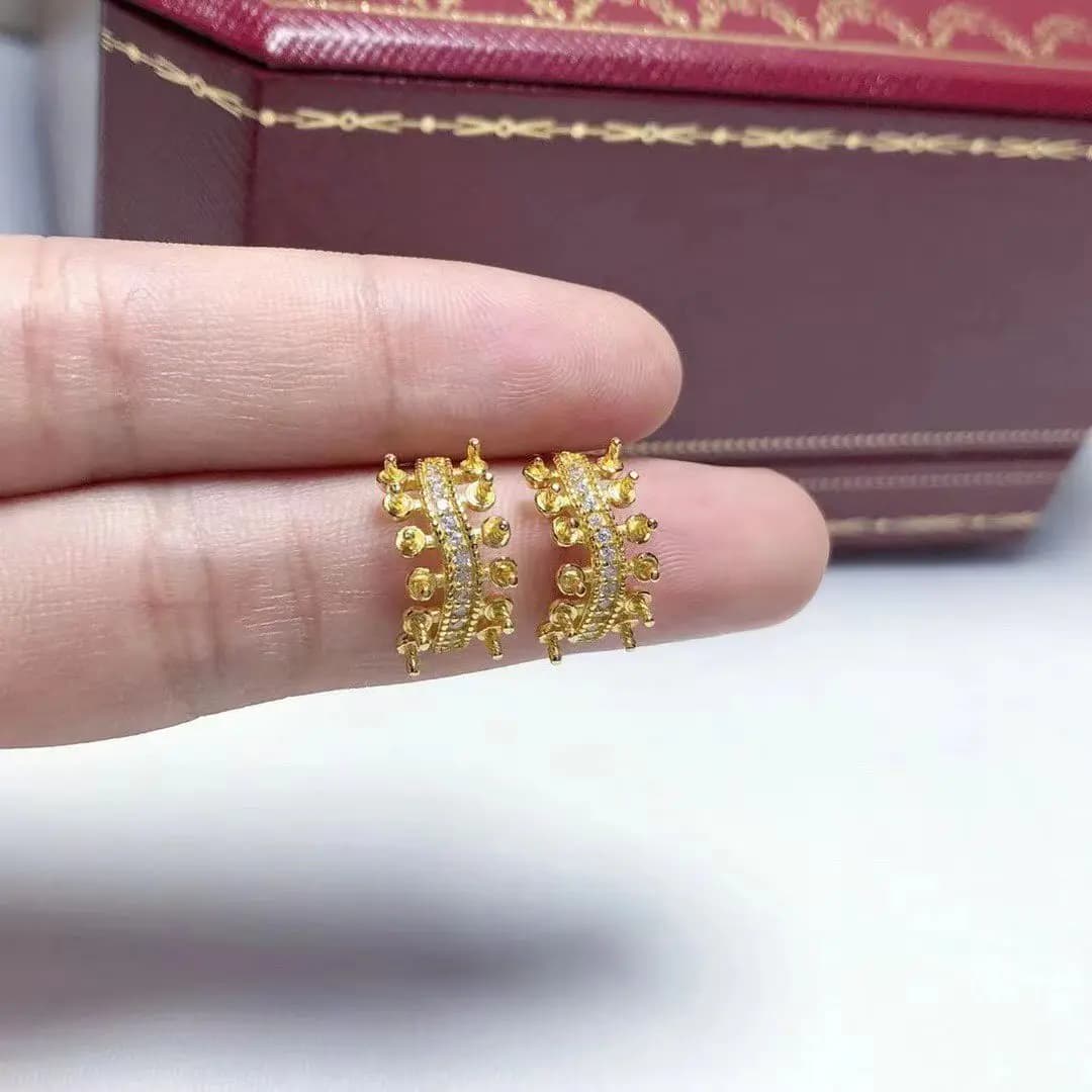 Wholesale S925 Sterling Silver Earrings Mounting Results Base Mounting Parts Accessories for 3-4 mm pearls 5 pairs/lot
