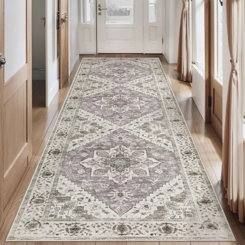 VIKAMA Tappeto lungo bohémien lavabile antiscivolo per ingresso, corridoio, camera da letto, cucina, decorazione per la casa
