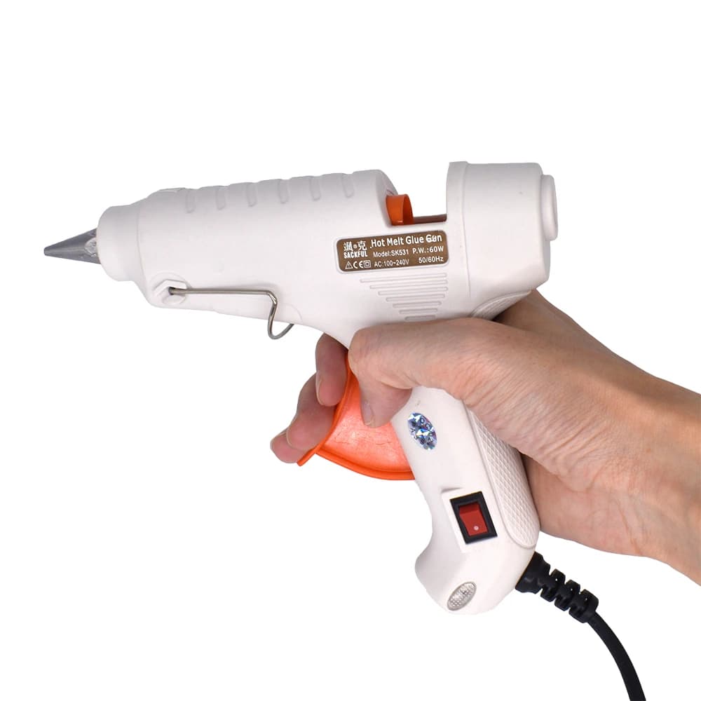 Pistola per colla a caldo da 60 W Mini pistole industriali per uso domestico fai-da-te Temperatura di calore Strumento di riparazione elettrica Utilizzare bastoncini di colla da 11 mm