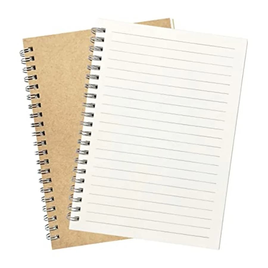 2-Pack Wide Ruled Notebook, Soft Yellow Cover Spiral Notebook, Memo Notepad Sketchbook, Students Office Business Diary Spiral B