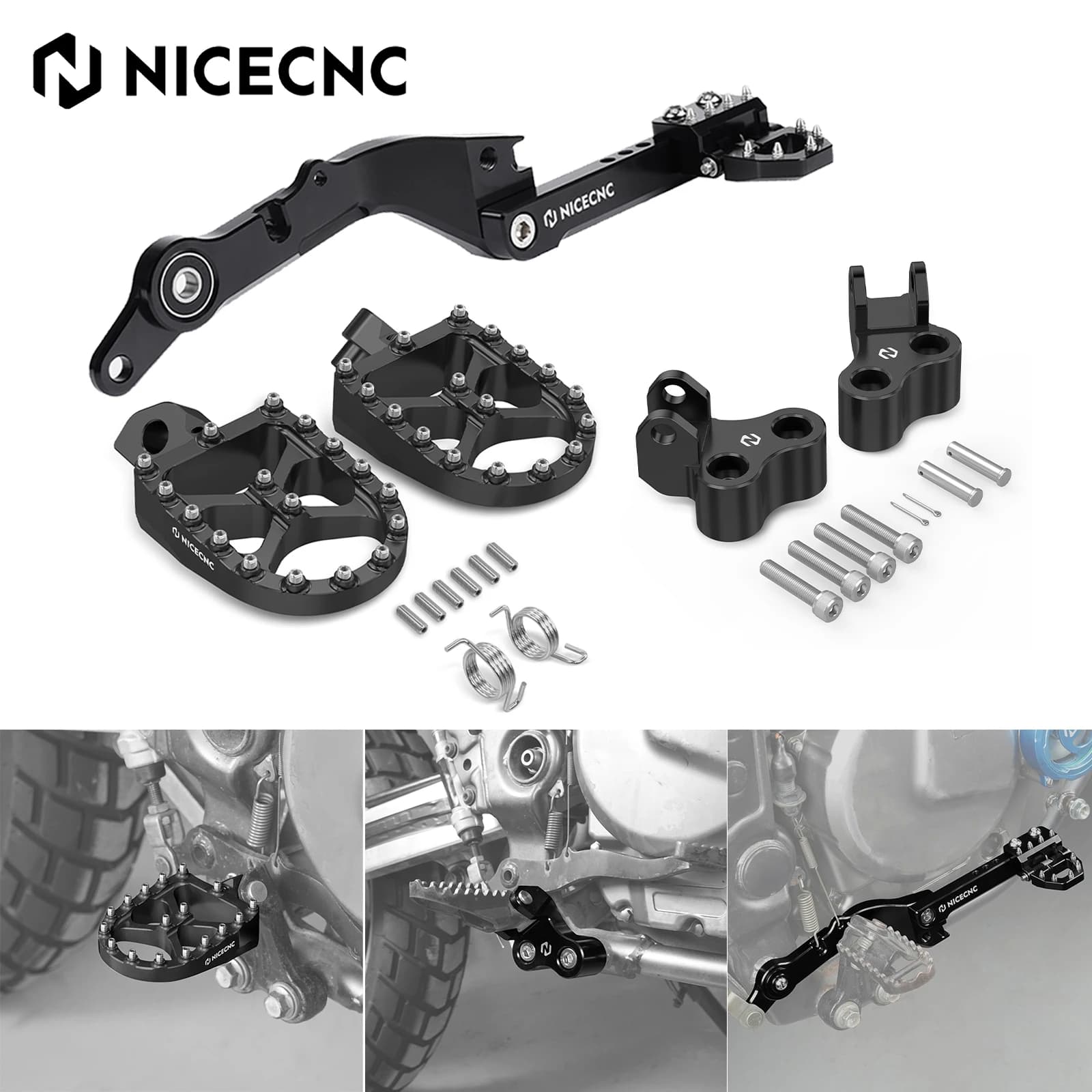 For 1996-2025 Suzuki DR650S DR650SE Adjustable Brake Pedal Lever Lowered Footpeg Bracket Footrests Foot Pegs Lower 1 inch 25.4mm