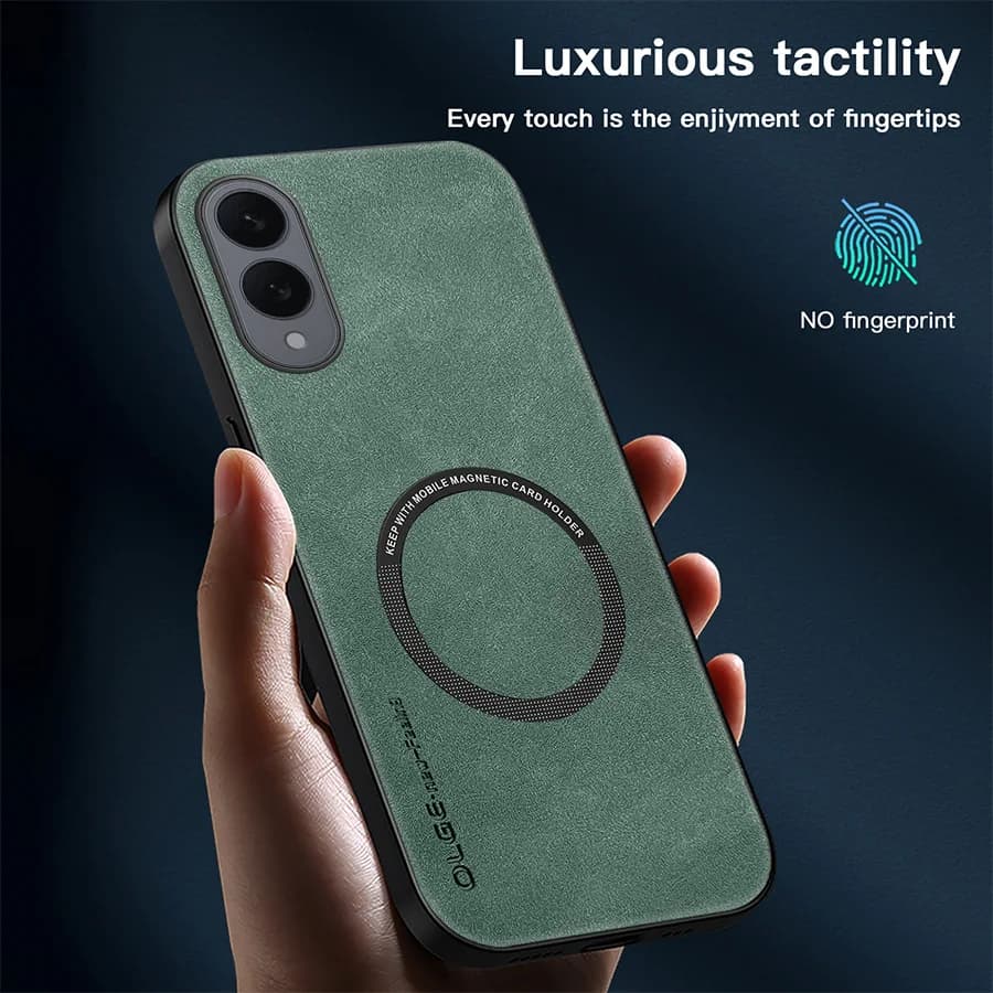 Per Magsafe Cassa Del Telefono Per Samsung Galaxy S25 S24 S23 S22 S21 S20 Puls Ultra Magnetico Senza Fili di Ricarica Della Copertura Posteriore In Pelle Funda