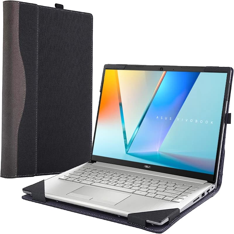 Custodia per laptop per ASUS Vivobook 14 Flip TP3407 14 "Notebook PC Cover Bag Custodia protettiva per stilo in pelle Regali