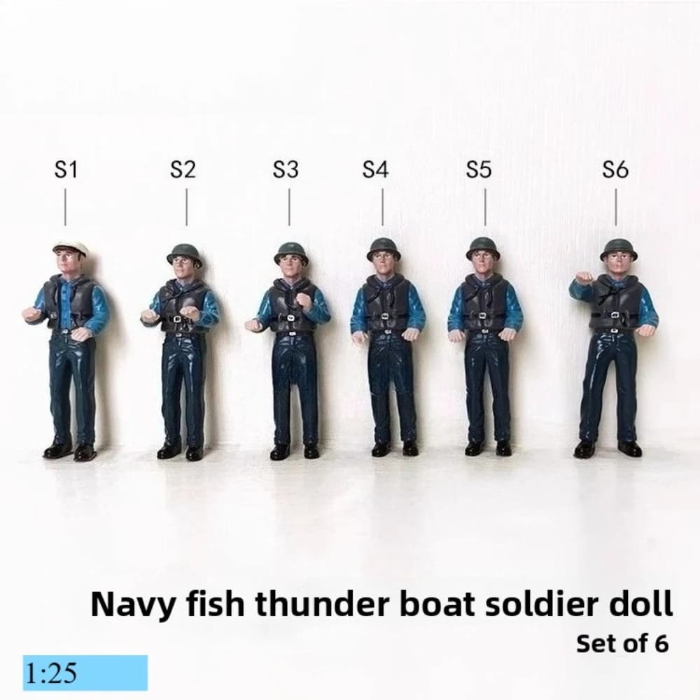 1:25 PT109 Torpedo Barca Soldato Figure Resina Statica Soldato Modelli Deck Scena Accessori Modelli di Nave Modifiche
