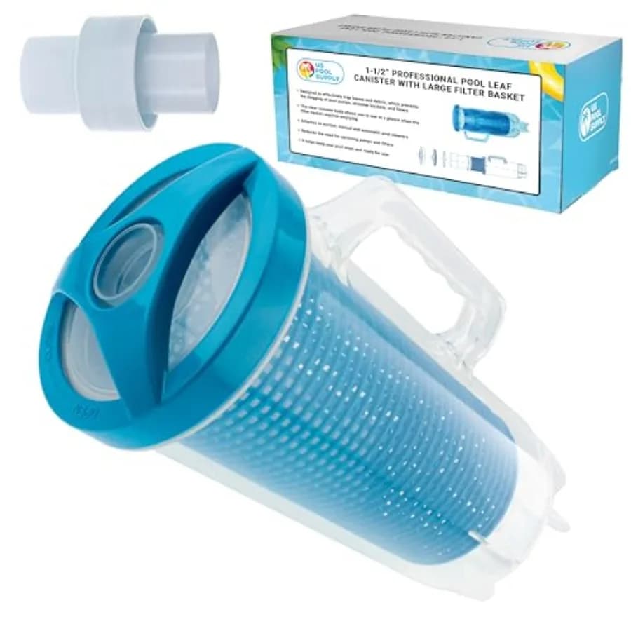 Raccogli Foglie per Piscina - Contenitore per Foglie Resistente per Piscine Interrate, Aspiratore per Pulizia - Cestello Filtrante e Sacchetto a Rete, Ca