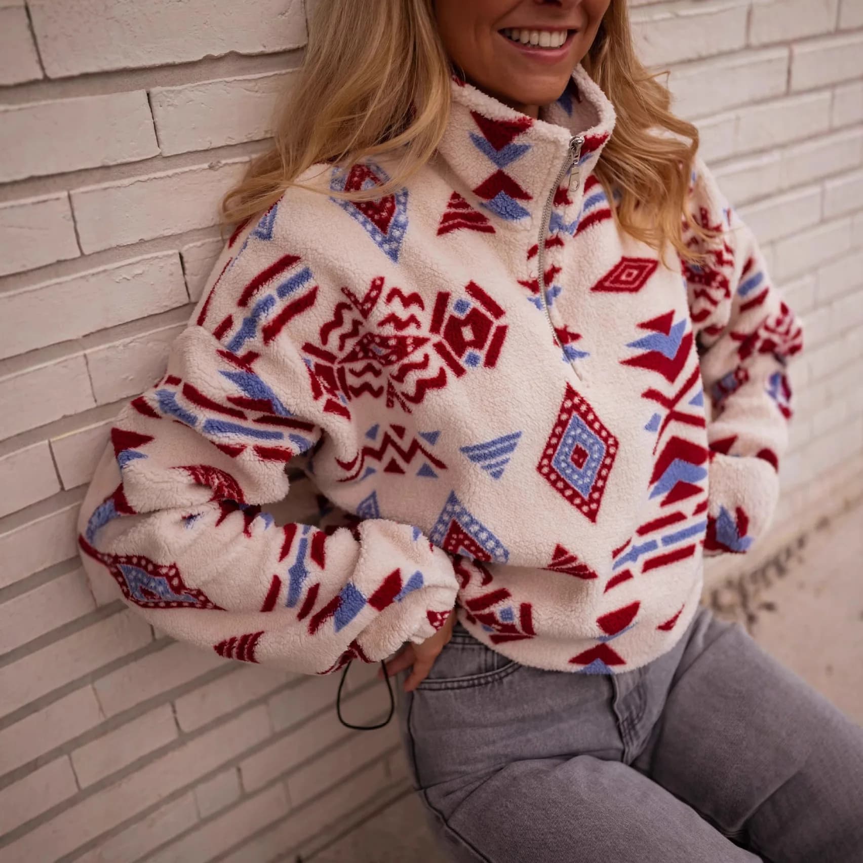 Women's Oversized Quarter Zip Fleece Sweatshirt Casual Pullover Hoodie Warm Winter Loose Fit Tops