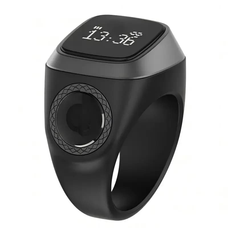 Anello Smart per Zikr Dubai 2026, Contatore Elettronico Digitale per Tasbih, Promemoria Vibrazione per Orari di Preghiera Musulmana, Impermeabile