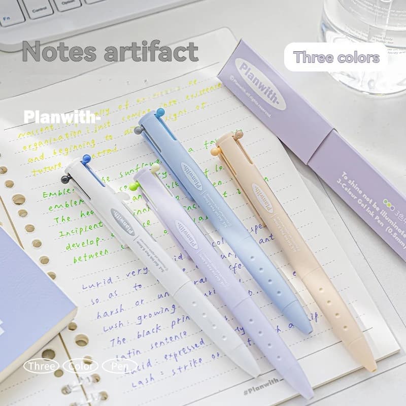Penna gel 1PC Penna triangolare multicolore Alto valore estetico Note per studenti Penna neutra con stampa colorata