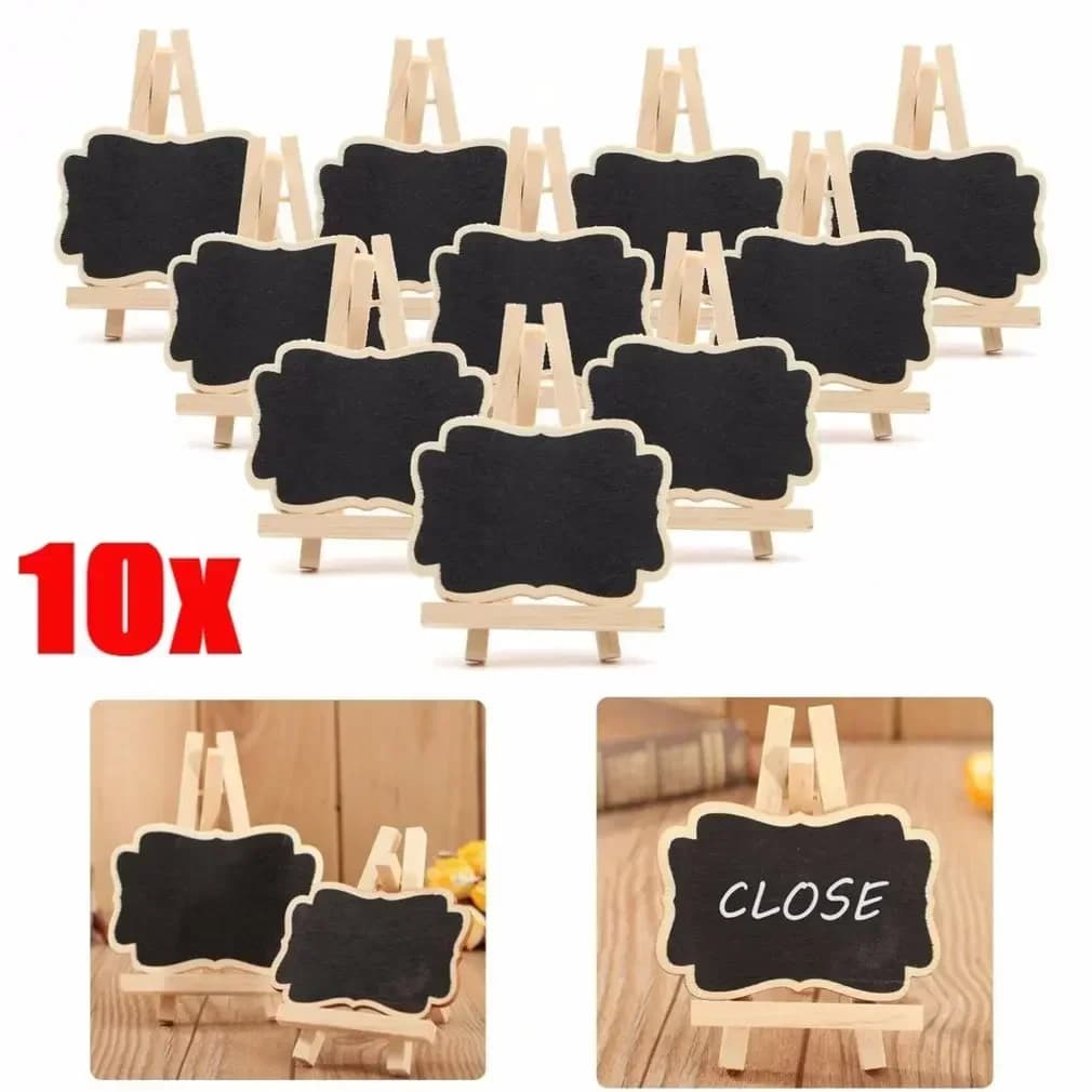 Set da 3/5/10 Pezzi di Lavagnette in Legno Universali, Mini Lavagna Portatile per Decorazioni di Matrimoni e Feste