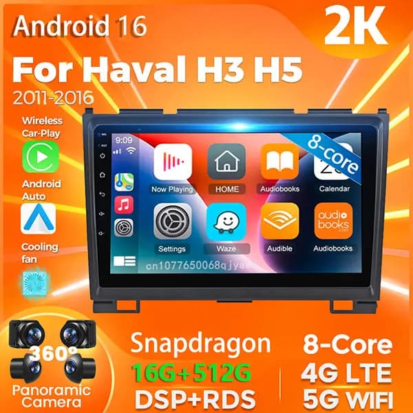 Android 16 Carplay Auto For Haval H3 H5 2011 - 2016 Car Radio Player Multimedia stereo Navigation AI Voicce Head Unit 360 Camera