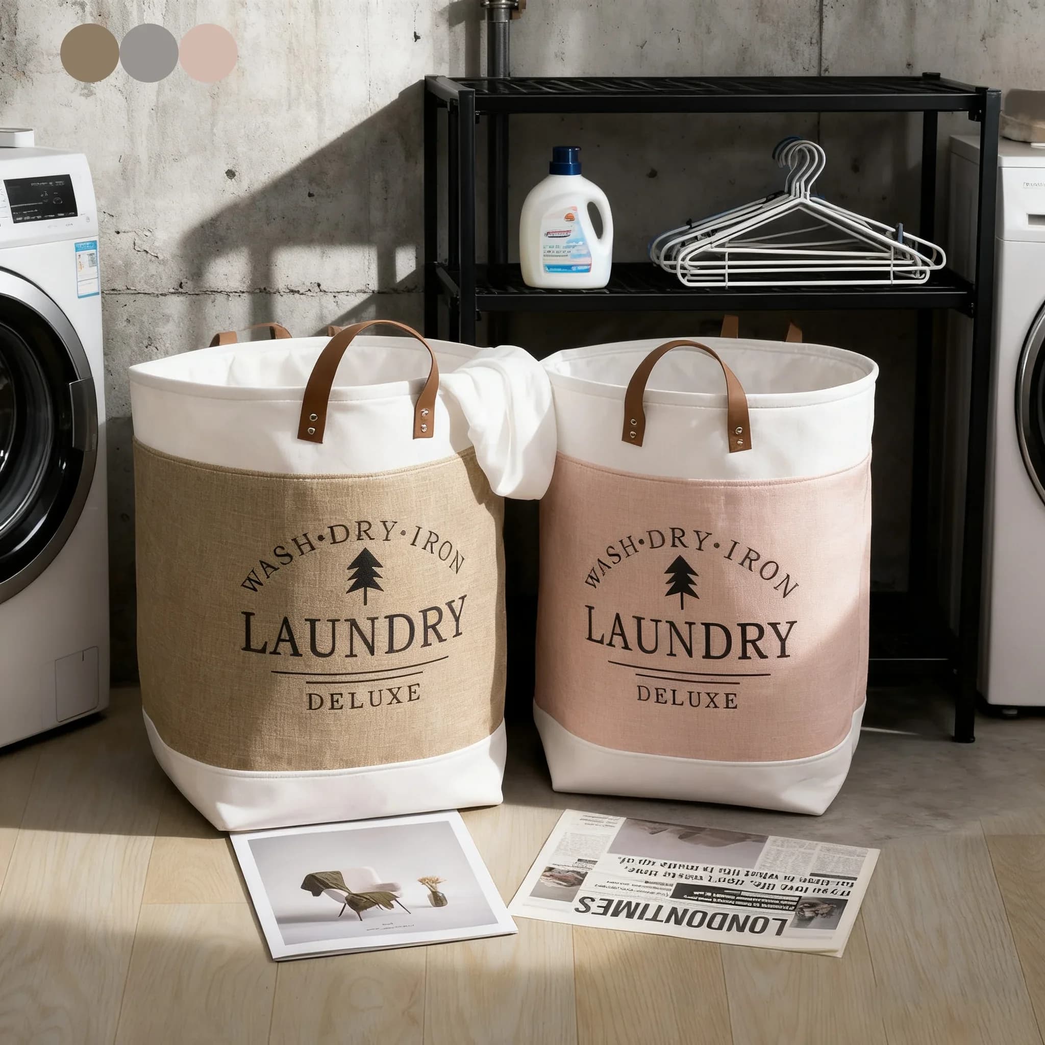 1PC Large Capacity Storage Bag Portable Foldable Dirty Clothes Basket Household Storage Basket For Laundry Room Bedroom Balcony