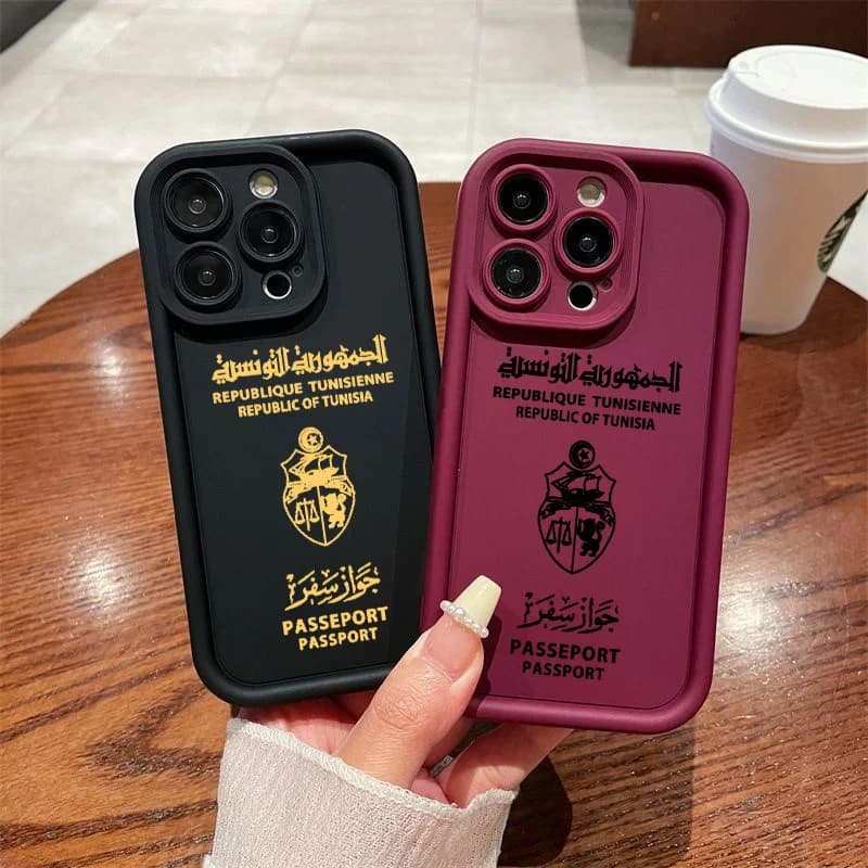 Tunisia Custodia per Passaporto per Samsung S25 S24 S23 S22 S21 S20 F06 M16 Nota 20 FE Plus Ultra 4G 5G Custodia morbida in silicone TPU
