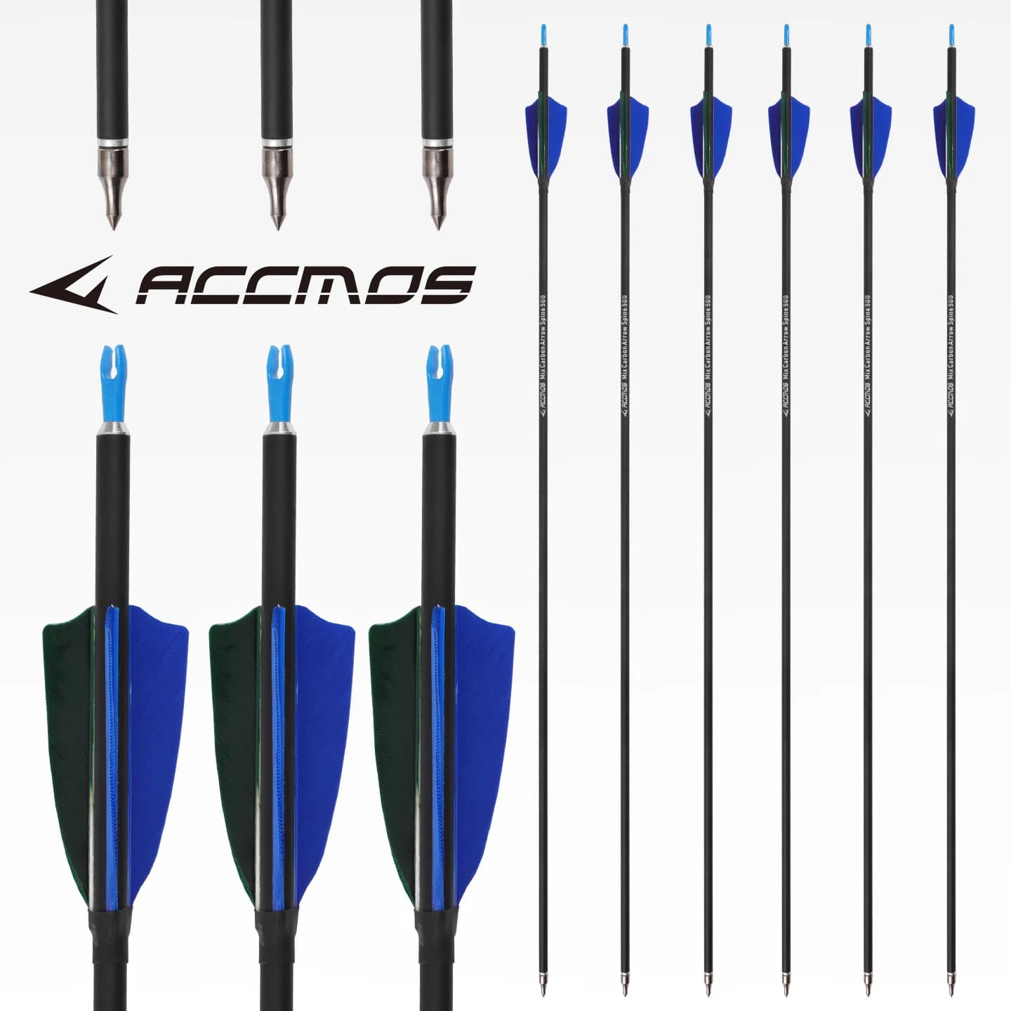 32 Inch Mix Carbon Arrows 3'' Natural Feather 100 Grain Arrowhead Archery Target Practice Arrows for Compound Recurve Bow