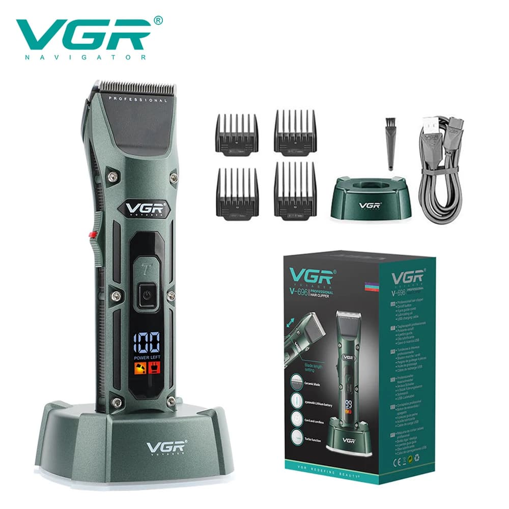 VGR V-696 Nuovo metallo Popolare Salone Barbiere Macchina per tagliare i capelli Tagliacapelli professionale a batteria Tagliacapelli elettrici per uomo