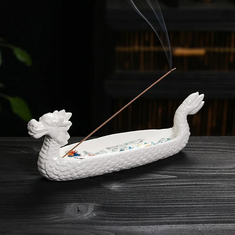Porta bastoncini di incenso in legno di agar di sandalo per decorazioni per la casa per studi interni in ceramica Dragon Boat