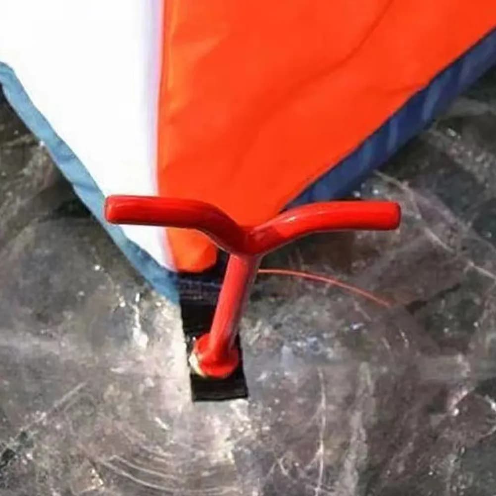 4Pcs Ice Anchor Drill Adapter Metal Rubber Tent Stakes for Camping Hiking Fishing Outdoor Snow Pegs