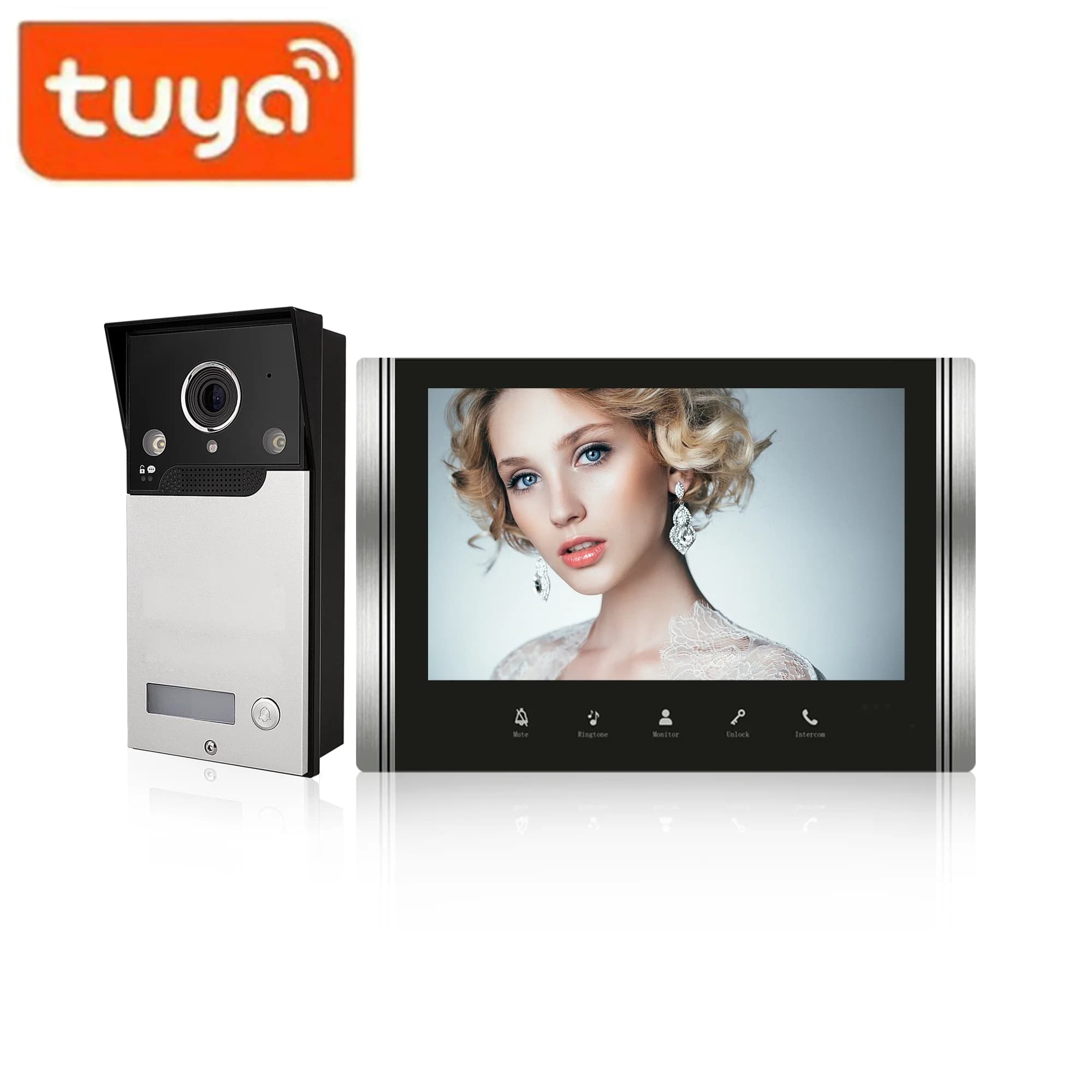 Schermo IPS da 7 pollici Tuya APP XSL-V7022B 1V1 WIFI Videocitofono Citofono Campanello visivo Visualizzatore per porta di sicurezza domestica da 120 gradi