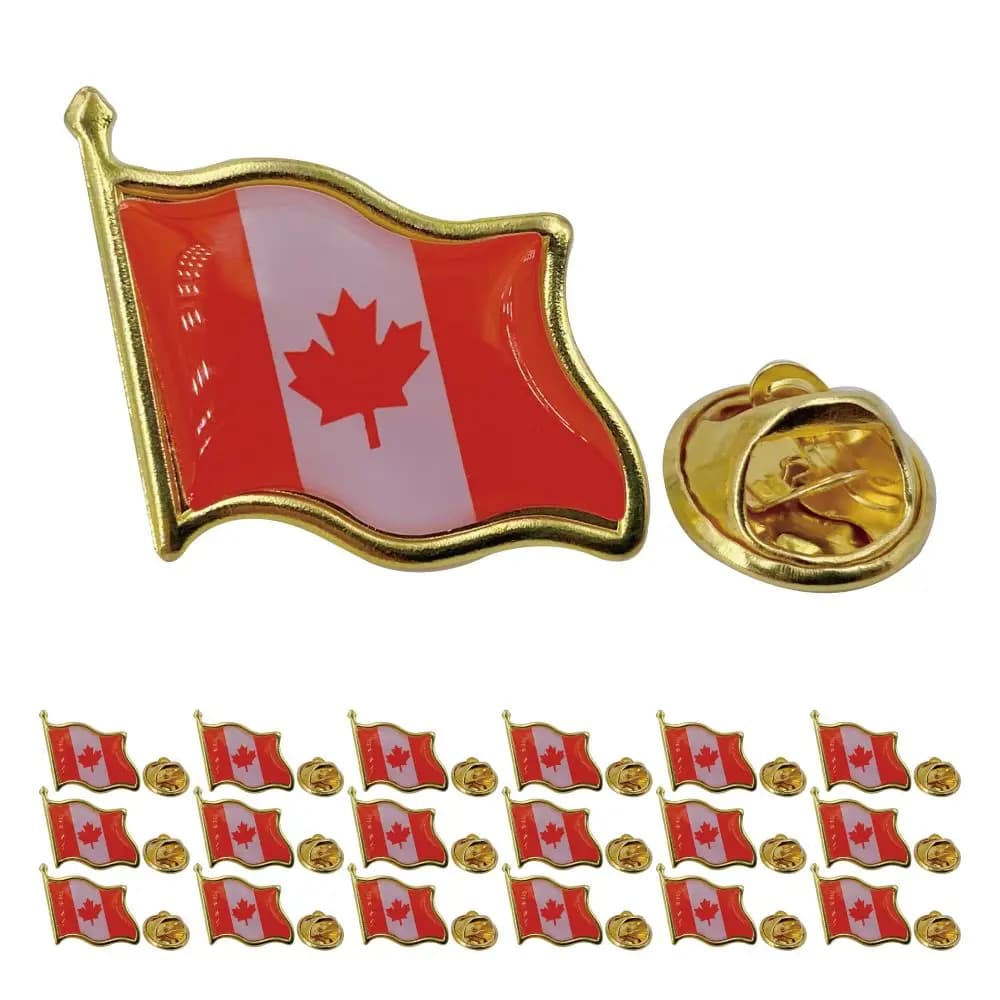 Spille da bavero con bandiera del Canada - Confezione sfusa Distintivi dell'emblema nazionale del Canada per giacche, cappelli, zaini e vestiti