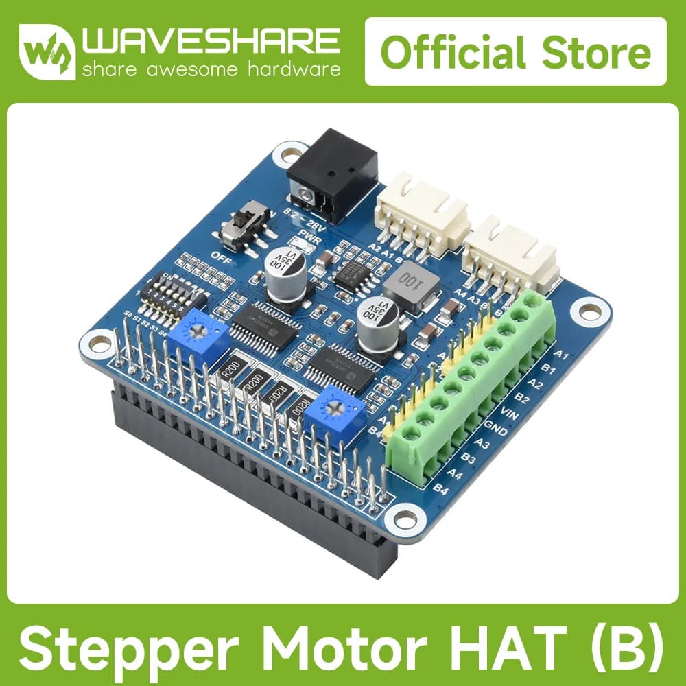 Waveshare HRB8825 Stepper Motor HAT For Raspberry Pi Drives Two Stepper Motors Up To 1/32 Microstepping Supports Jetson Nano