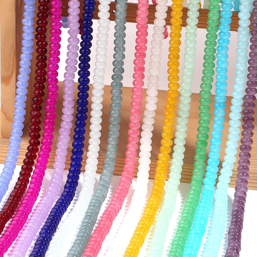 5X8mm Solid Color Jade Imitated Glass Bead Round Loose Spacer Beads for Jewelry Making Handmade DIY Bracelet Necklace Accessorie