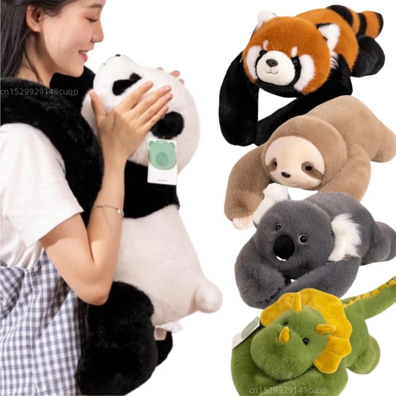 30-65 cmKawaii di alta qualità foresta animale peluche bambola cuscino morbido a braccio lungo procione dinosauro bradipo panda koala peluche decorazioni per la casa