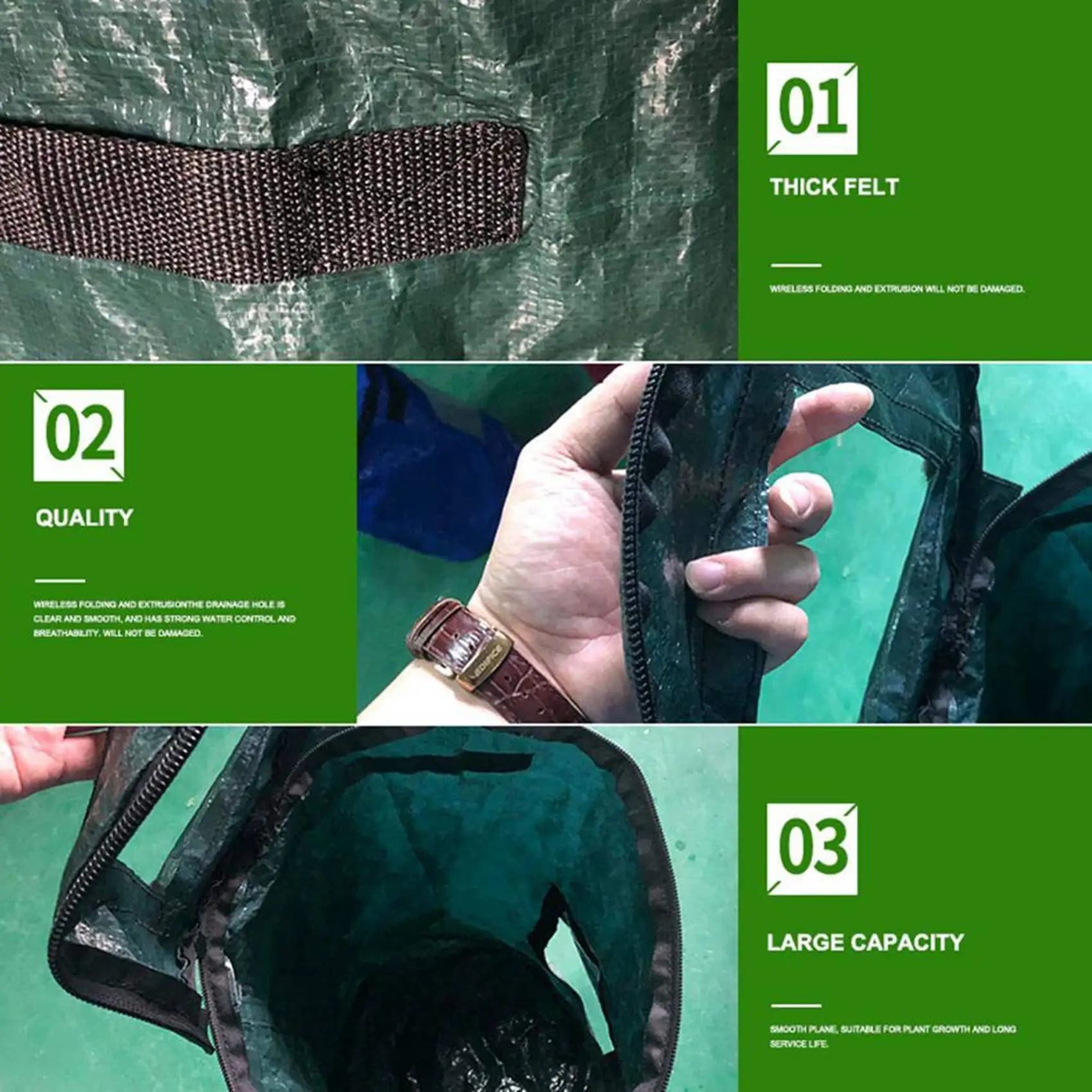 2X Collapsible Compost Bin,Yard Waste Bag, Reusable Heavy Duty Garden Leaf Waste Bag Yard Compost Bin Composting Fruit