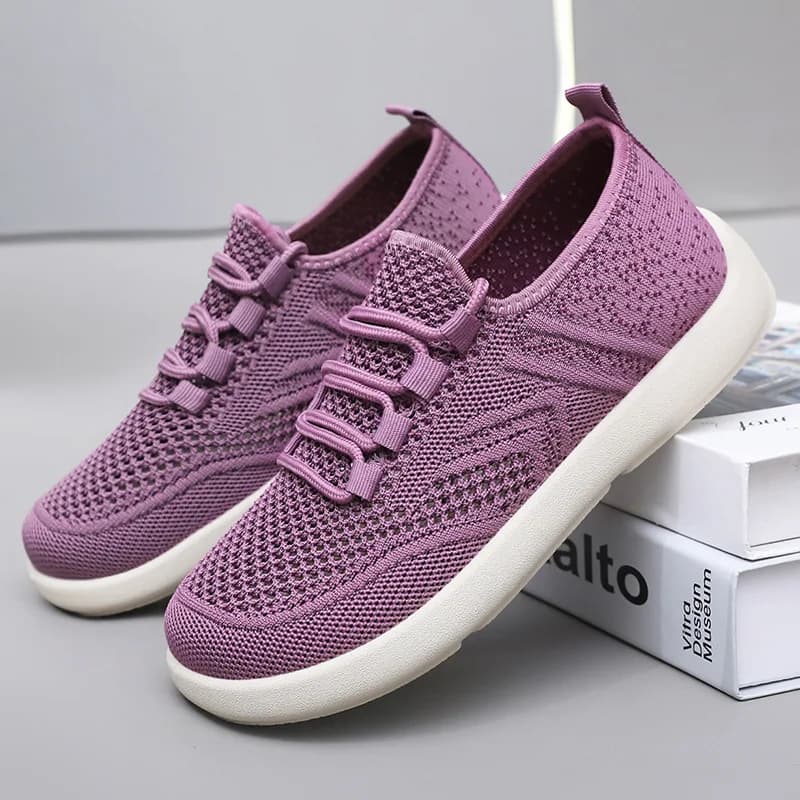 Scarpe taglie forti da donna 36-41 moda estiva slip on mesh traspirante comode scarpe basse con plateau scarpe casual sneakers da donna