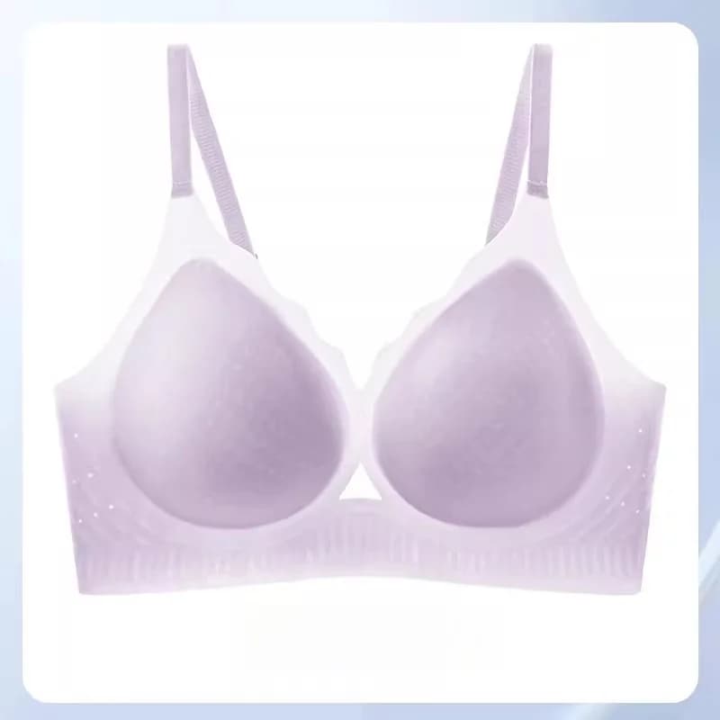 Reggiseno minimizzatore senza cuciture in seta ghiacciata rinfrescante, con coppe sottili estive effetto gel, senza schienale semi-fisso, lingerie per seni grandi, morbido e traspirante per uso quotidiano