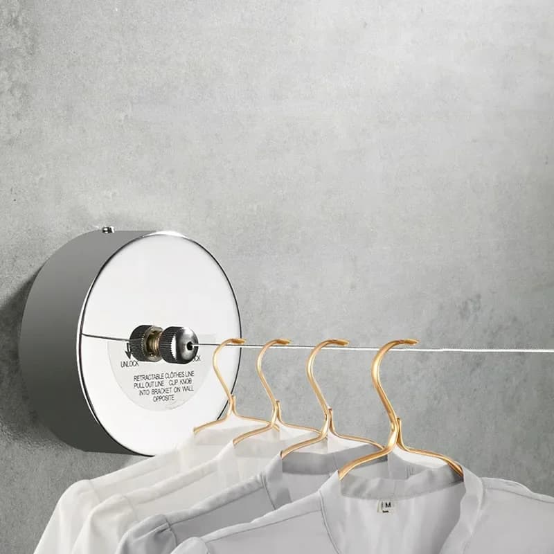 Retractable clothes hanger Clothes rack Dryer Organizer Stainless steel coat rack Corda to store the house