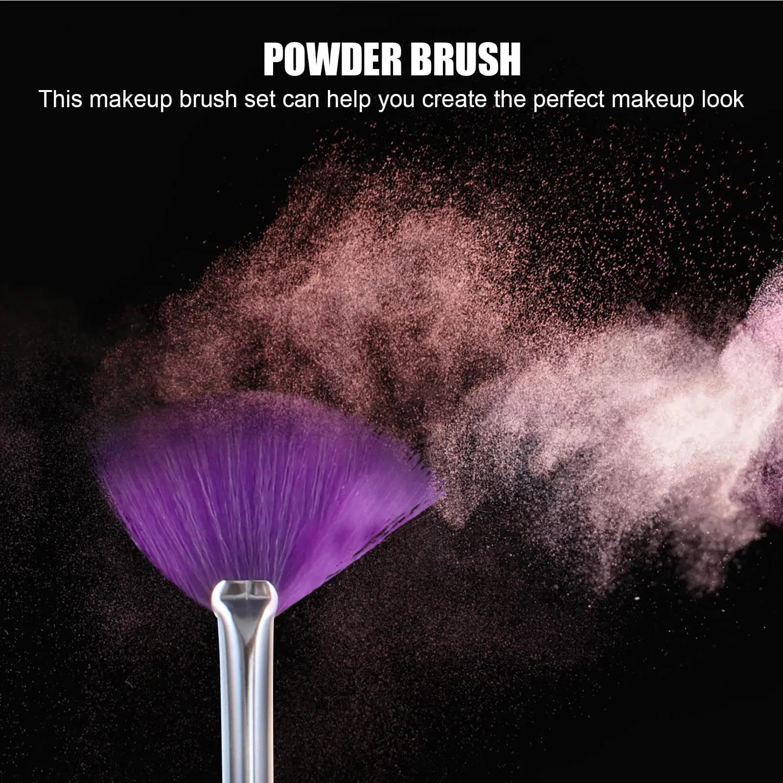Set of 16 Makeup Brushes with Ultra Soft Synthetic Seeds and Handle in Wood for Fondotinta, Blush, Cypria, Illuminating and Contouring Viso
